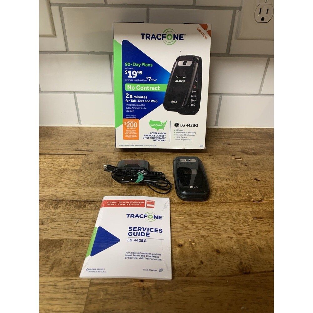 Tracfone LG 442BG Black Flip Phone